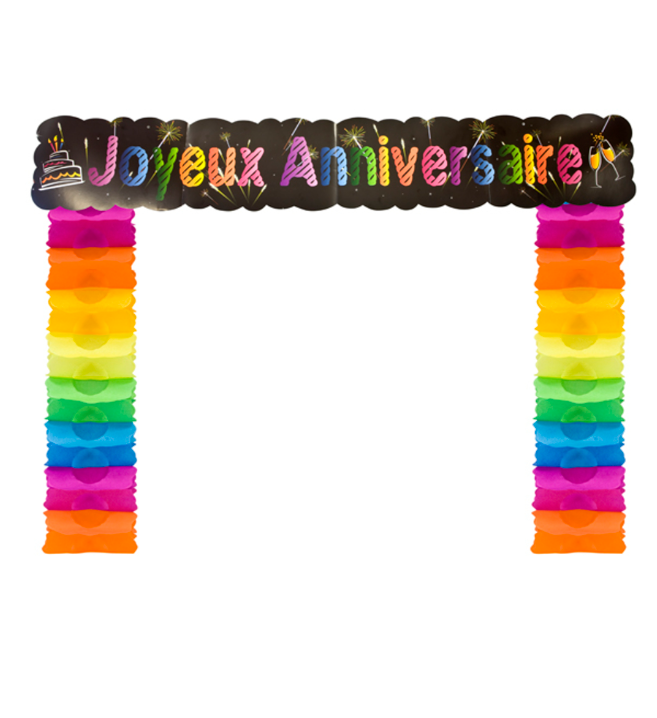 Décoration de porte Joyeux anniversaire chic 114 x 18,7 x 250 cm