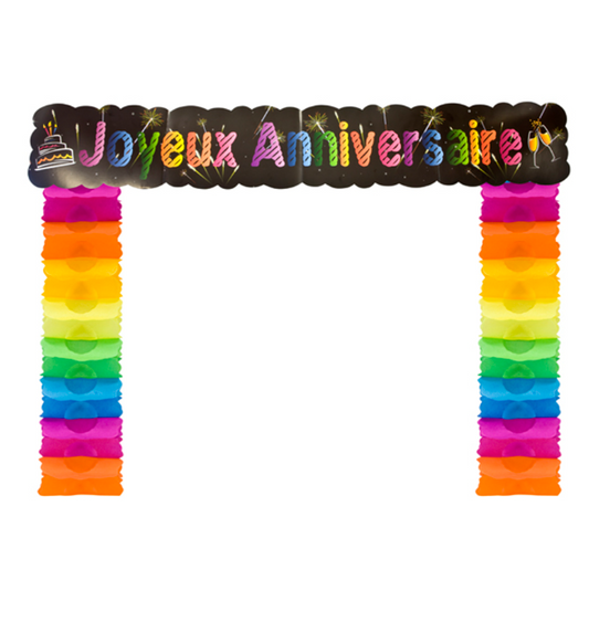 Décoration de porte Joyeux anniversaire chic 114 x 18,7 x 250 cm