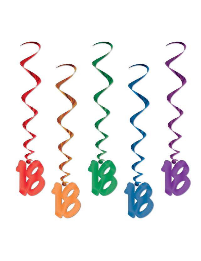 Suspensions en spirales 18 ans multicolores
