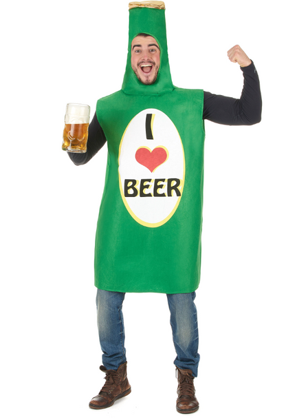 Déguisement bouteille de bière verte adulte
