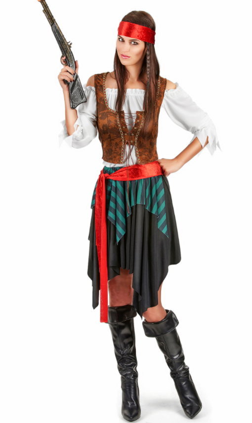 Déguisement pirate rayé femme