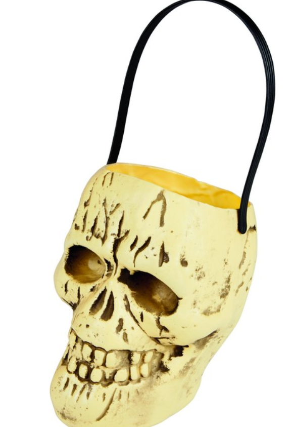 Seau bonbons tête de mort Halloween