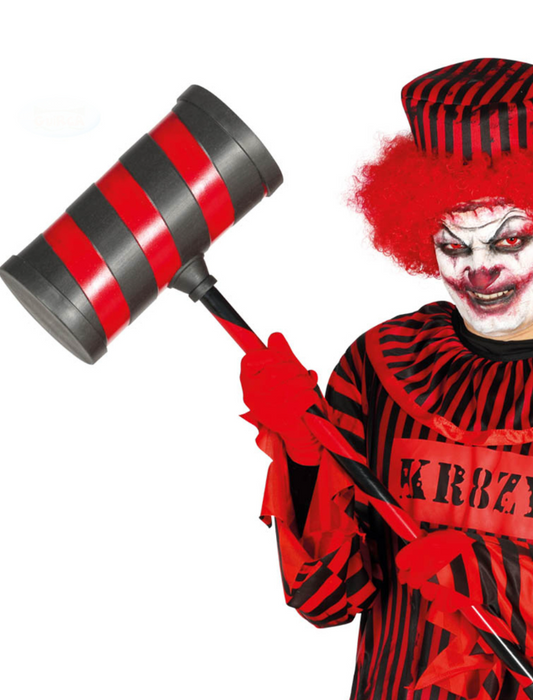 Marteau clown tueur rouge et noir adulte 79 cm