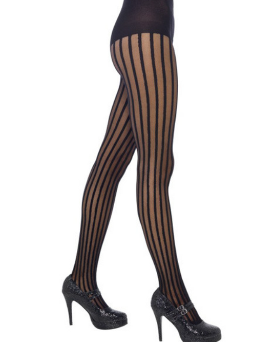 Collants rayures noires femme