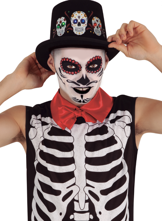 Chapeau lumineux Dia de los muertos adulte
