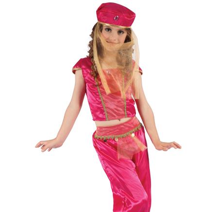 Déguisement danseuse orientale rose et or fille