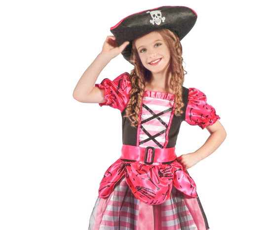 Déguisement corsaire pirate rose fille