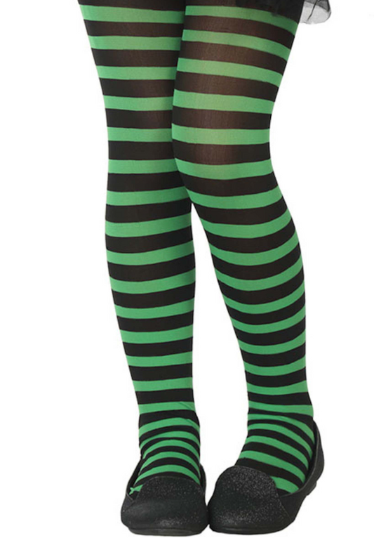Collant rayé vert et noir enfant
