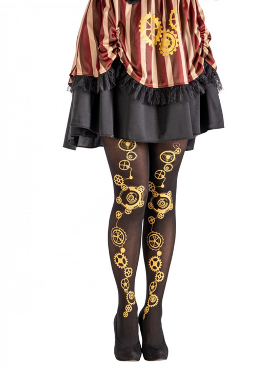 collants noir steampunk femme