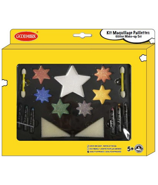 Kit maquillage paillettes étoiles avec accessoires
