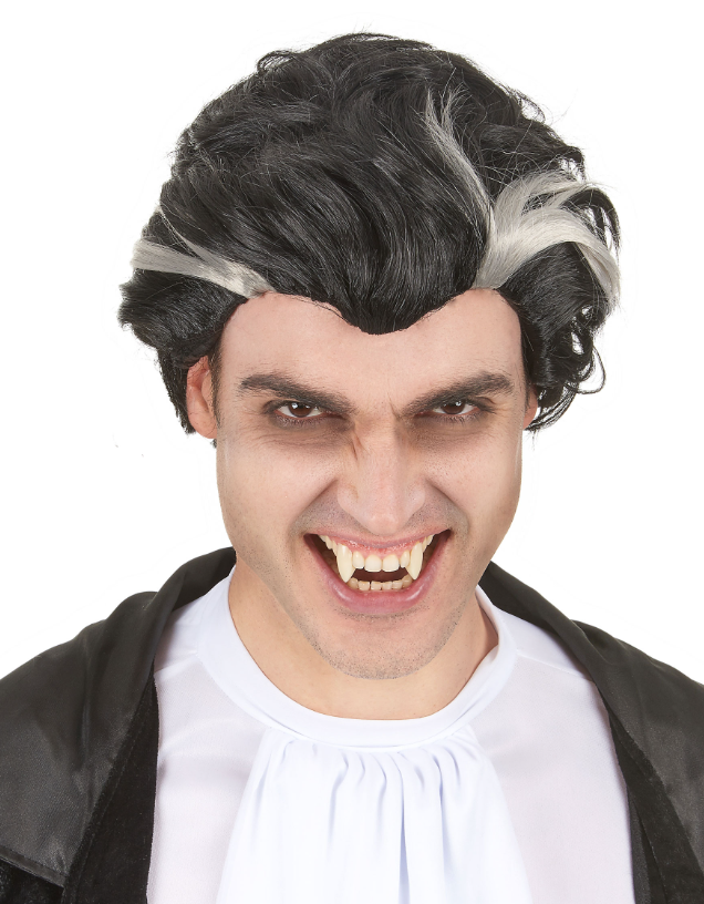 Perruque vampire noire et blanche homme
