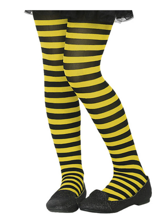 Collant rayé jaune et noir enfant