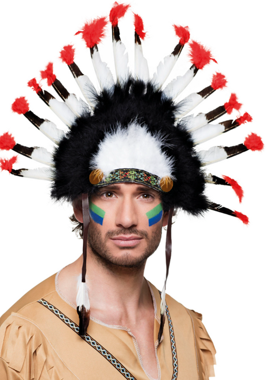 Coiffe d'indien à plumes adulte