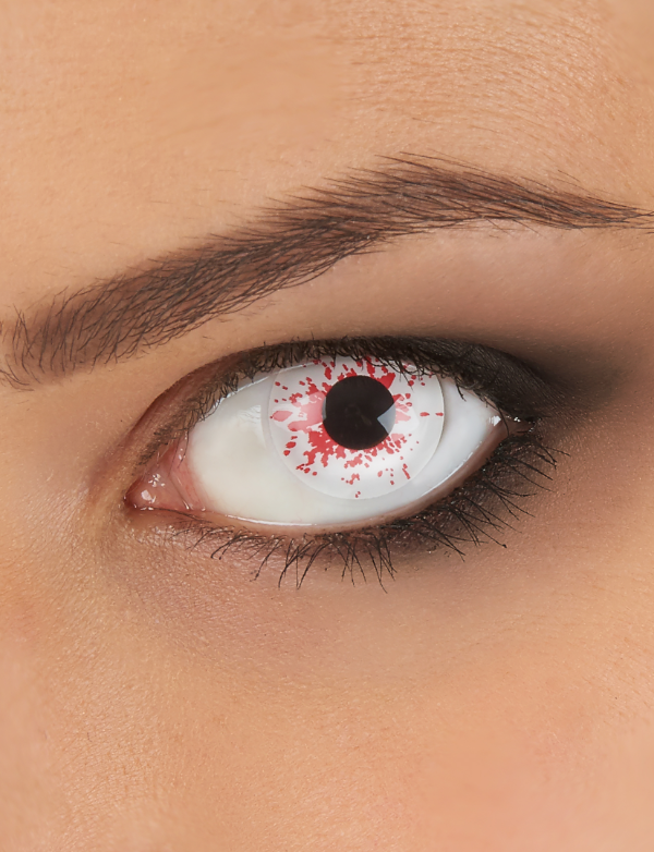 Lentilles fantaisie oeil ensanglanté 1 an adulte Halloween