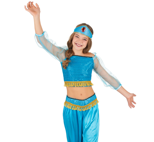 Déguisement danseuse orientale bleue fille