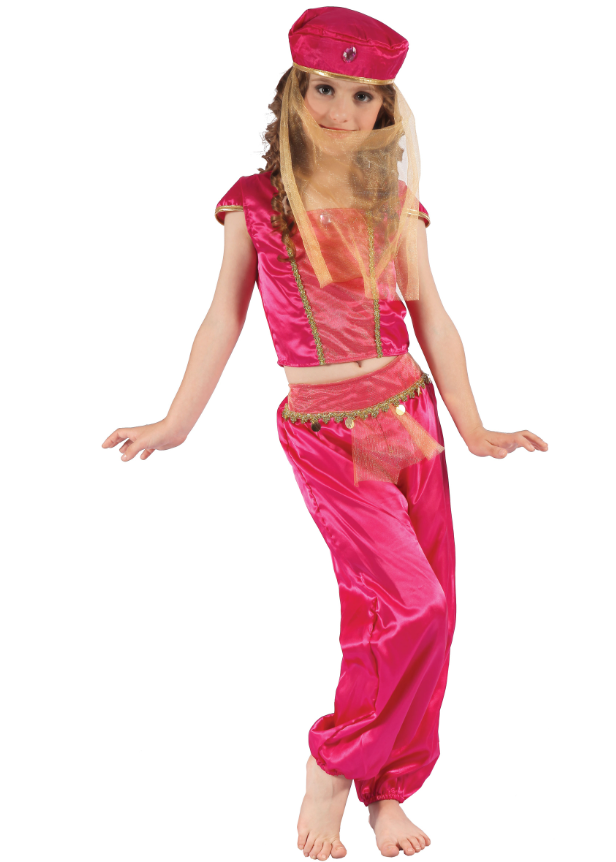 Déguisement danseuse orientale rose et or fille