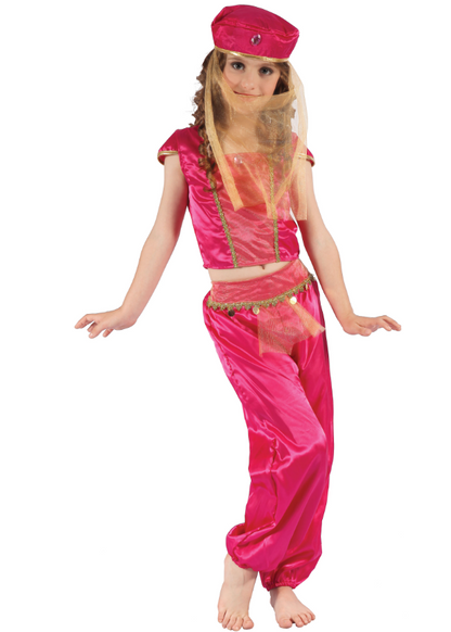 Déguisement danseuse orientale rose et or fille