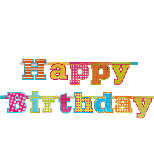 Guirlande en carton happy birthday 166 cm