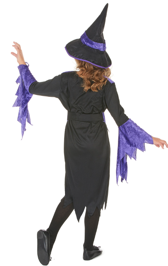 Déguisement violet de sorcière fille Halloween