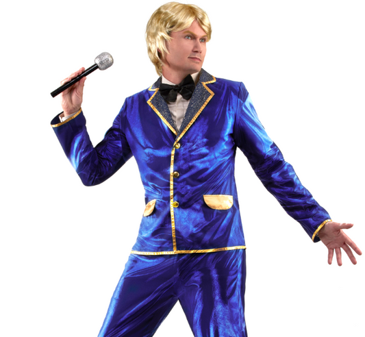 Déguisement chanteur disco bleu Homme