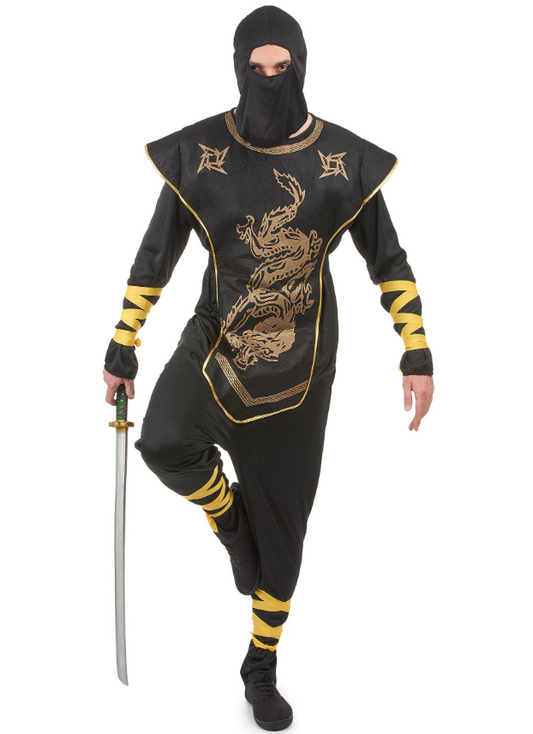 Déguisement ninja dragons dorés homme