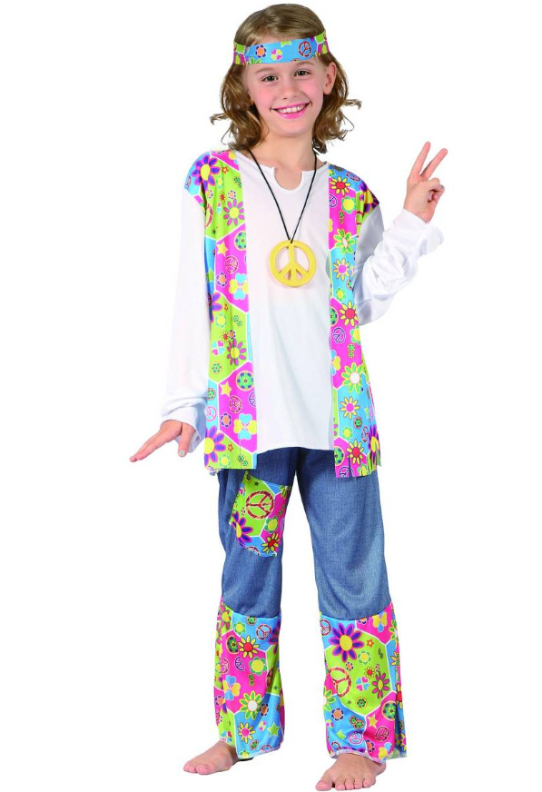 Déguisement hippie gilet à franges fille