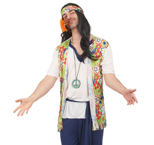 Déguisement hippie bleu homme