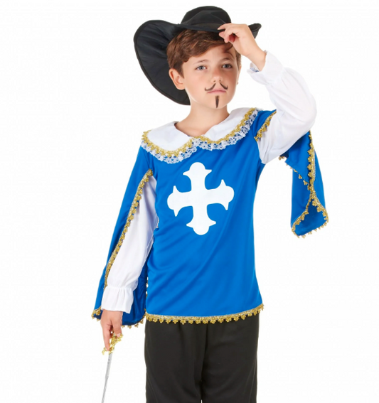Déguisement mousquetaire bleu garçon