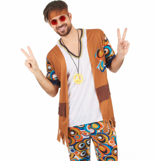 Déguisement hippie motifs ronds homme