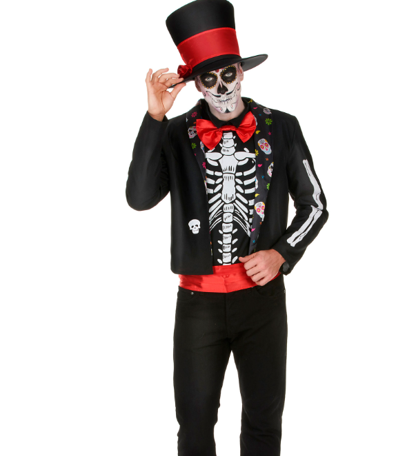 Déguisement Squelette motifs Dia de los muertos homme