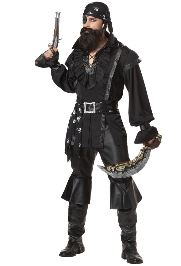 Déguisement pirate chemise noire homme