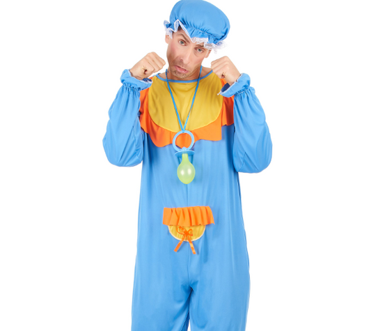 Déguisement bébé bleu et jaune homme