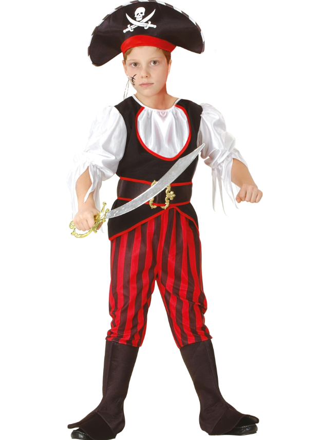 Déguisement pirate effet satiné garçon