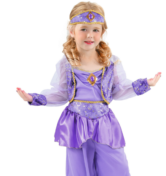 Déguisement danseuse orientale violette fille