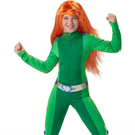 Déguisement espionne de choc vert fille