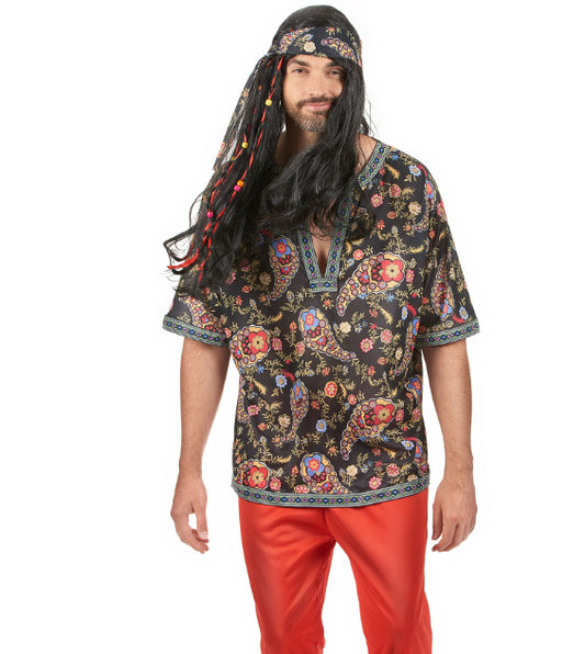 Déguisement hippie rouge homme