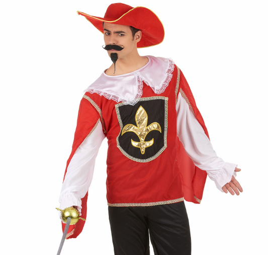 Déguisement mousquetaire rouge et noir homme