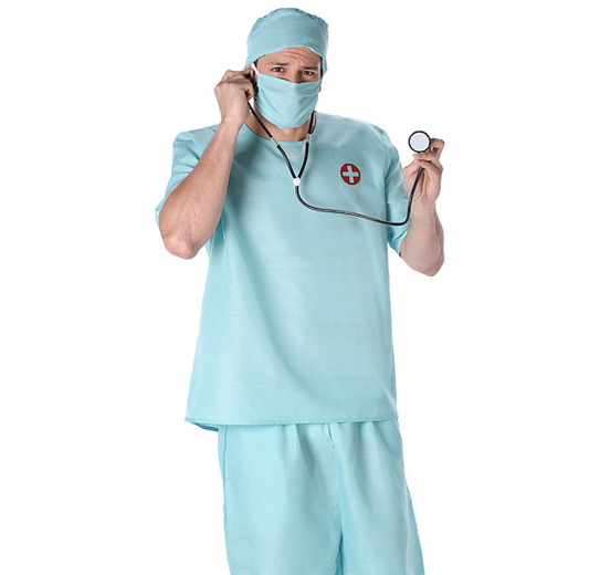Déguisement et accessoires docteur chirurgien homme bleu