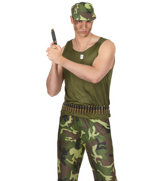 Déguisement militaire vert kaki homme