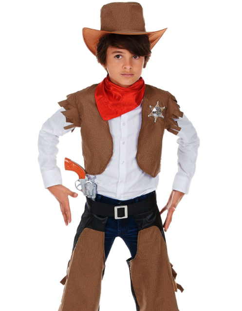 Déguisement cowboy garçon marron