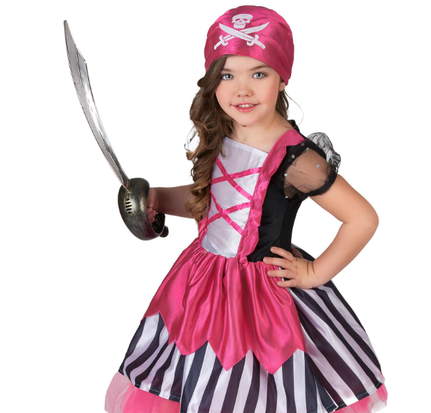 Déguisement pirate robe rose fille