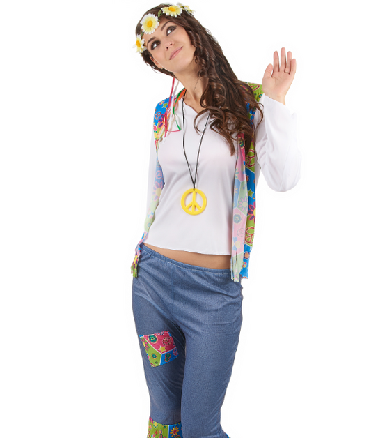 Déguisement hippie peace and love femme