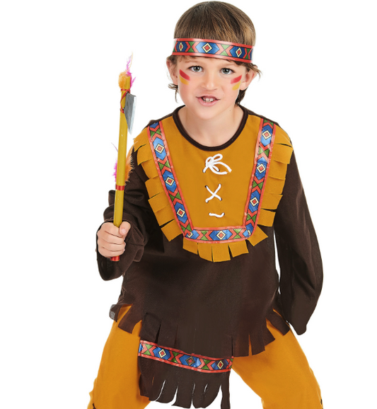Déguisement indien marron et ocre garçon