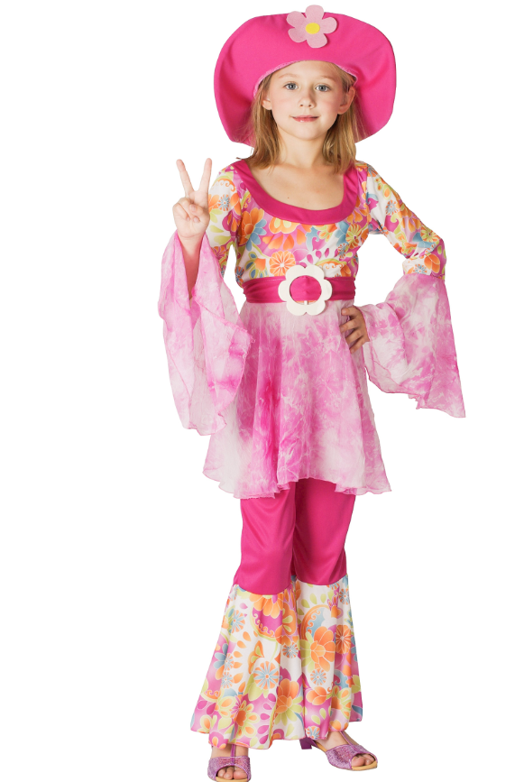 Déguisement hippie rose fille