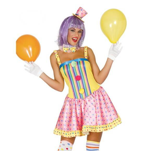 Déguisement de clown multicolore pour femme