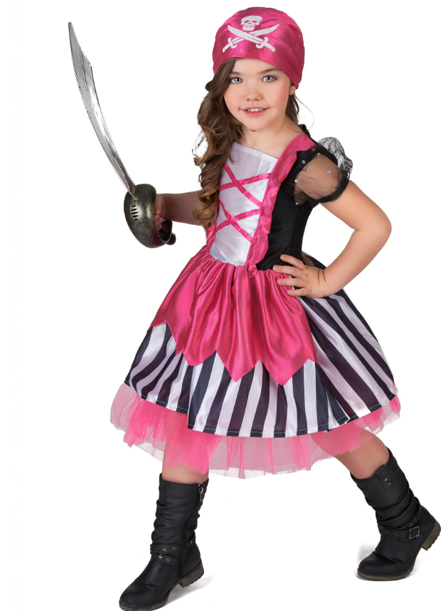 Déguisement pirate robe rose fille