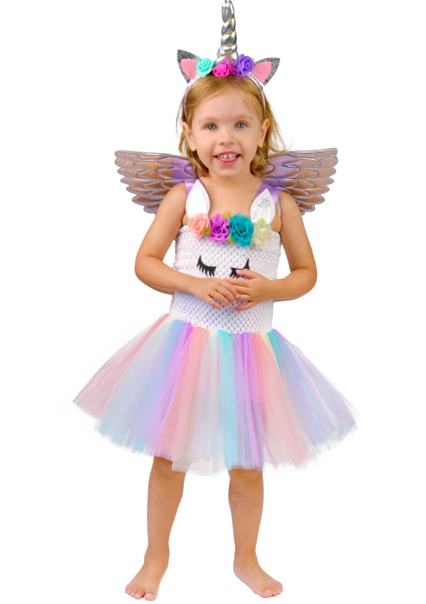 Déguisement licorne fleurie pastel fille