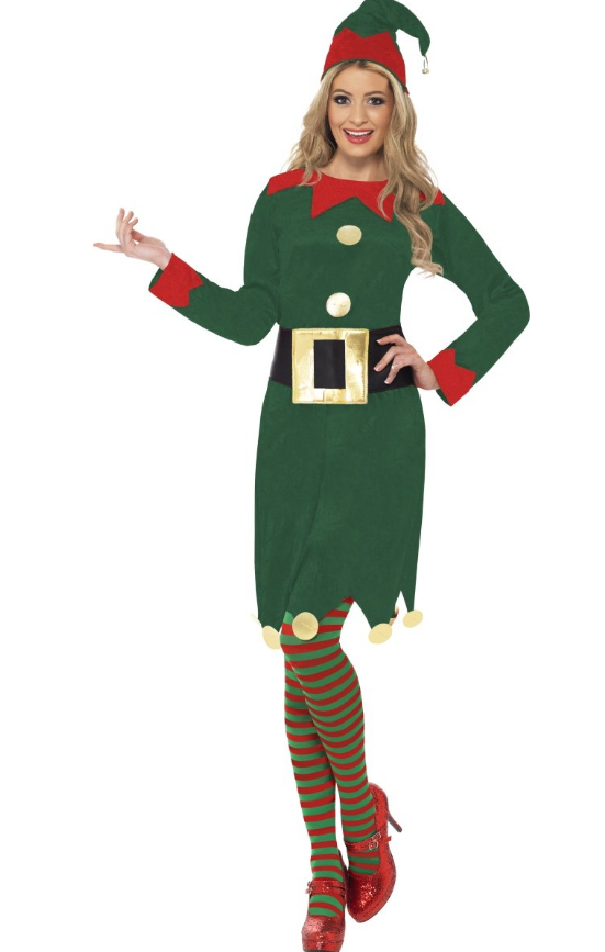 Déguisement elfe verte femme Noël