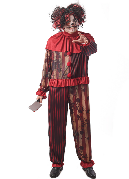 Déguisement clown terrifiant rouge homme
