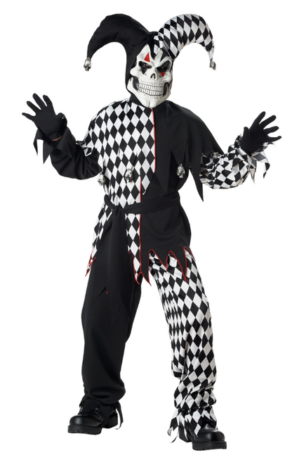 Déguisement joker diabolique noir et blanc enfant